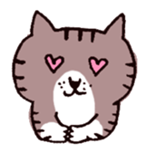 brown tabby and white cat sticker #12042832