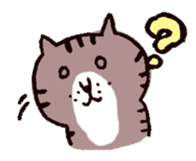 brown tabby and white cat sticker #12042834
