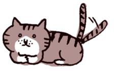 brown tabby and white cat sticker #12042835