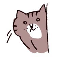 brown tabby and white cat sticker #12042836