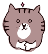 brown tabby and white cat sticker #12042838