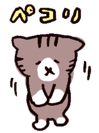 brown tabby and white cat sticker #12042840