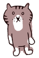 brown tabby and white cat sticker #12042841