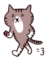 brown tabby and white cat sticker #12042842