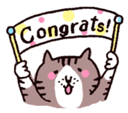 brown tabby and white cat sticker #12042845