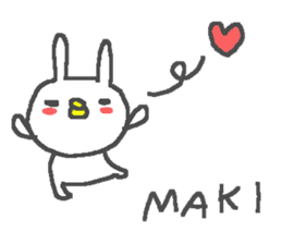 Name Maki cute rabbit stickers! sticker #12043171