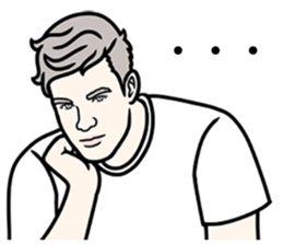 Men's Sticker in English & Japanese sticker #12043237