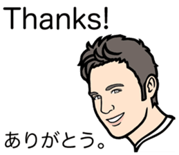 Men's Sticker in English & Japanese sticker #12043240