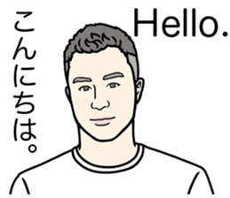 Men's Sticker in English & Japanese sticker #12043242