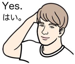 Men's Sticker in English & Japanese sticker #12043258