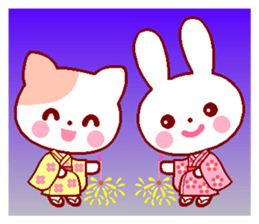 Cute rabbit and friends 8 sticker #12043451