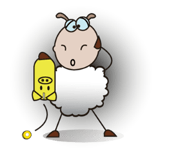 Very Funny and Fluffy-white Sheep Vol II sticker #12043670