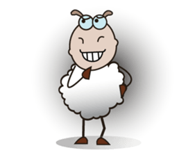 Very Funny and Fluffy-white Sheep Vol II sticker #12043675