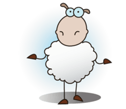 Very Funny and Fluffy-white Sheep Vol II sticker #12043705