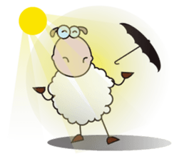 Very Funny and Fluffy-white Sheep Vol II sticker #12043708