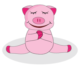 One of us: The Plump Pink, Love yoga! sticker #12045585