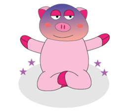 One of us: The Plump Pink, Love yoga! sticker #12045587