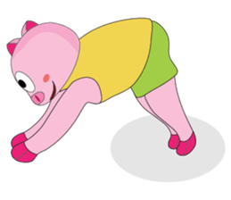 One of us: The Plump Pink, Love yoga! sticker #12045598