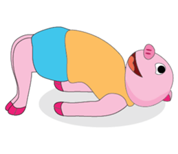 One of us: The Plump Pink, Love yoga! sticker #12045599