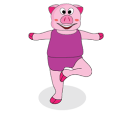 One of us: The Plump Pink, Love yoga! sticker #12045600