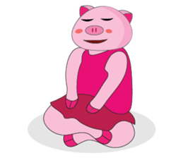 One of us: The Plump Pink, Love yoga! sticker #12045601