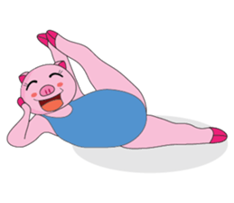 One of us: The Plump Pink, Love yoga! sticker #12045603