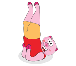 One of us: The Plump Pink, Love yoga! sticker #12045606