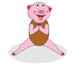 One of us: The Plump Pink, Love yoga! sticker #12045609