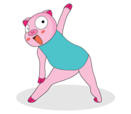 One of us: The Plump Pink, Love yoga! sticker #12045612