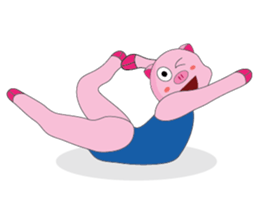 One of us: The Plump Pink, Love yoga! sticker #12045618