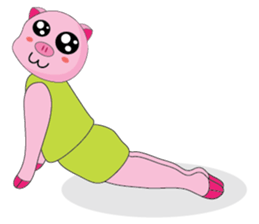 One of us: The Plump Pink, Love yoga! sticker #12045621