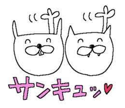 Rabbit and Cat 2 sticker #12045905