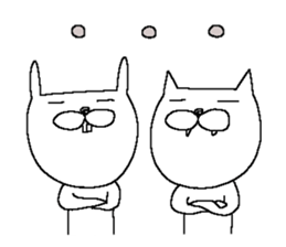 Rabbit and Cat 2 sticker #12045926