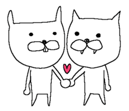 Rabbit and Cat 2 sticker #12045928