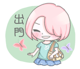 cute girl & Mochi sticker #12047696