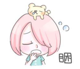 cute girl & Mochi sticker #12047708
