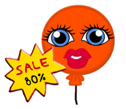 B.B Orange balloon. sticker #12049662