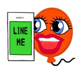 B.B Orange balloon. sticker #12049664