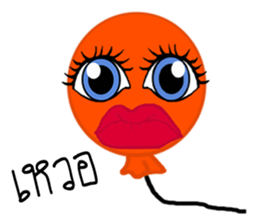 B.B Orange balloon. sticker #12049665