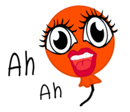 B.B Orange balloon. sticker #12049668