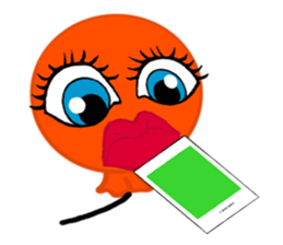 B.B Orange balloon. sticker #12049670