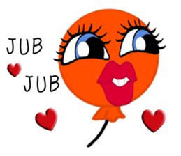 B.B Orange balloon. sticker #12049696