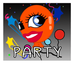 B.B Orange balloon. sticker #12049697