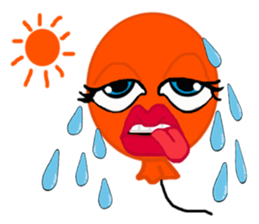 B.B Orange balloon. sticker #12049699