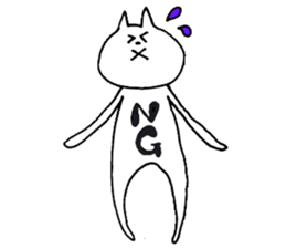 Cat says in belly sticker #12052107