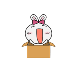 A rabbit and cardboard box sticker #12054731