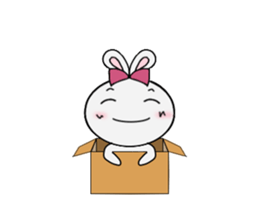 A rabbit and cardboard box sticker #12054732