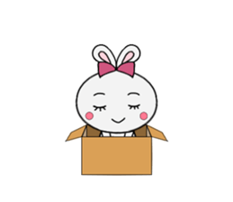 A rabbit and cardboard box sticker #12054733