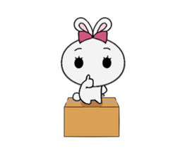 A rabbit and cardboard box sticker #12054734