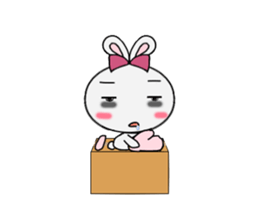 A rabbit and cardboard box sticker #12054735